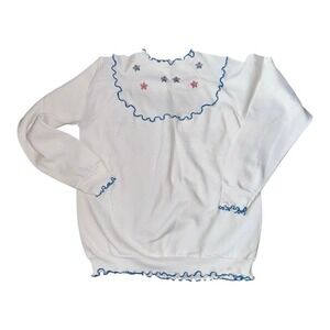 VTG Made in USA Embroidered Stars pullover crew neck‎ size 2XL